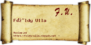 Földy Ulla névjegykártya